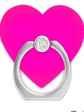 Velvet Caviar Neon Pink Heart Phone Grip Stand Ring Holder NIB
